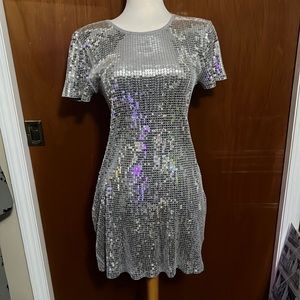 Never worn Michael Kors silver sequin dress size L